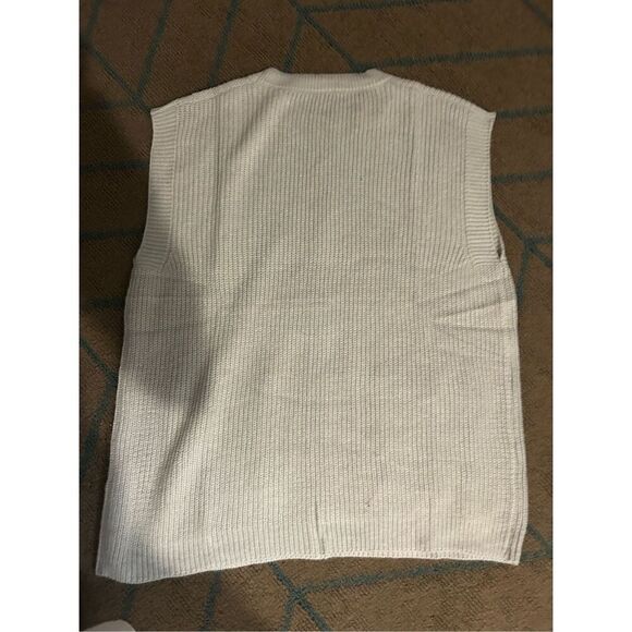 NEW Gray Crew Neck Sweater Pockets Knit Vest Dress 1X - Picture 2 of 4